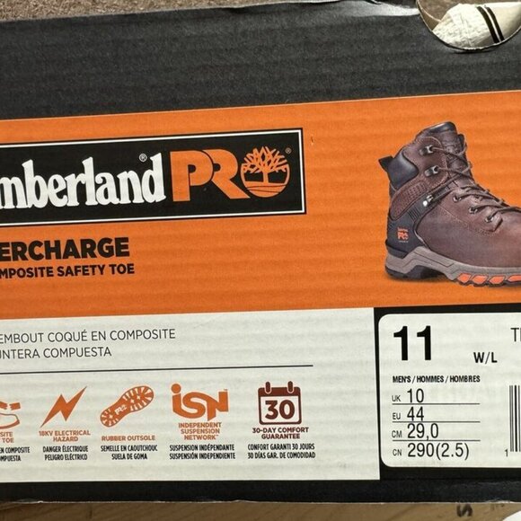 Timberland Pro Mens Hypercharge 6” Comp Toe Work Boot Brown Size 11W